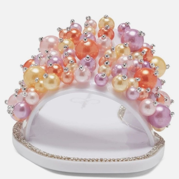 Jessica Simpson White and Orange Beaded Sandals - Picture 5 of 8